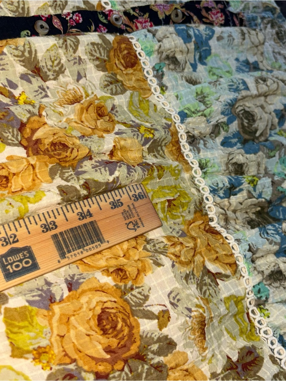 Anthropologie Womens Mixed Floral Tiered Maxi Dress Patchwork Boho Western - Picture 6 of 6